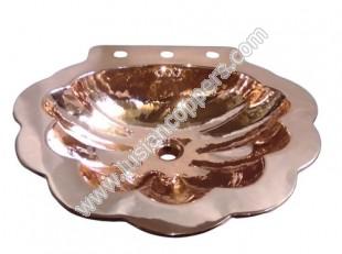Lavatório de Cobre Martelado Concha