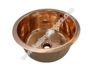 Lavatório de Cobre Redondo Martelado