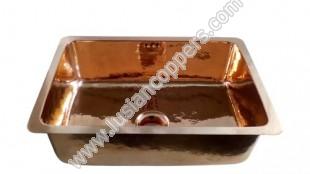 Lavatório de Cobre Retangular Martelado